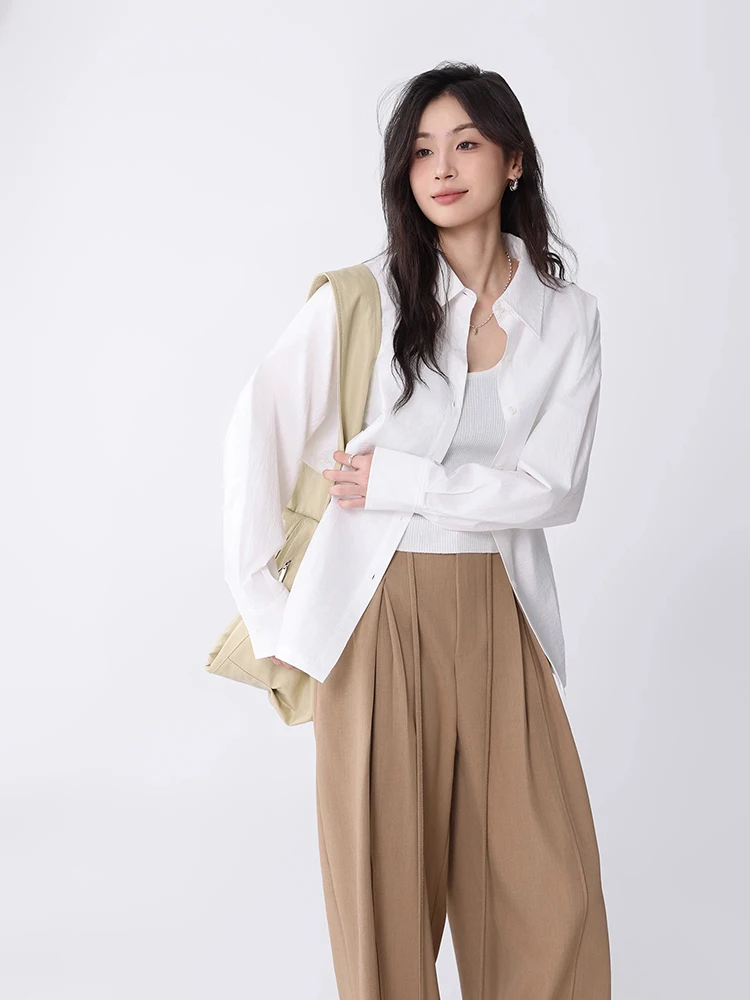 Design Sense Niche Long Sleeve Shirt Autumn New Elegant Blouse Women Button Loose Oversize Shirt Casual Versatile Tops