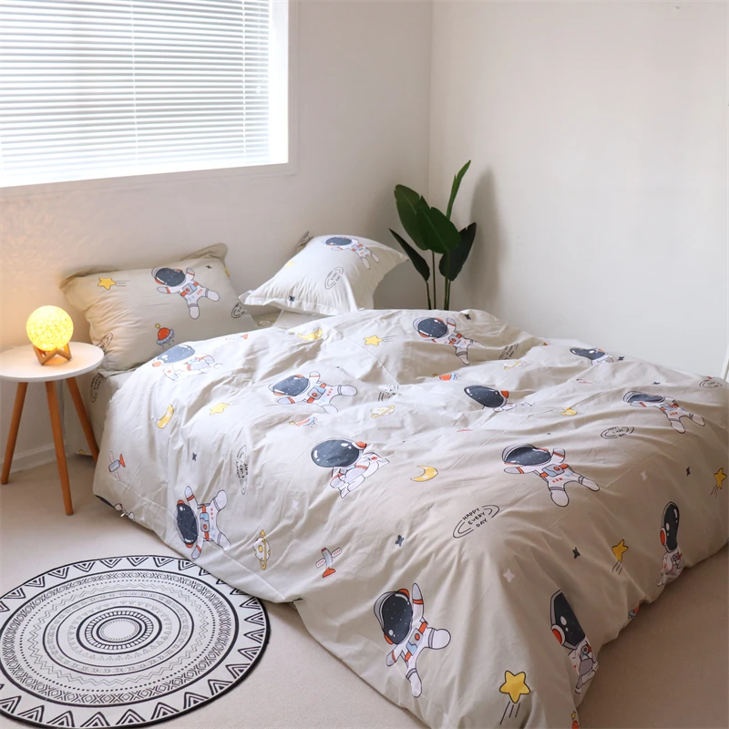 

Soft Bed Pillowcase 3-Piece Fitted Hotel 4-Piece Nordic Set Comfortable Flat Bedding Duvet Breathable Modern Sheet Cotton Cover