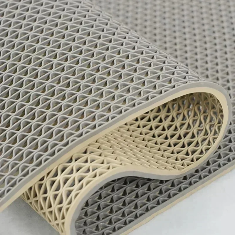 

Двухцветный нескользящий коврик для ванной комнаты из ПВХ весом 1800 г — толстый напольный коврик коммерческого класса, душевые и кухонные двери, коврик для ванной комнаты