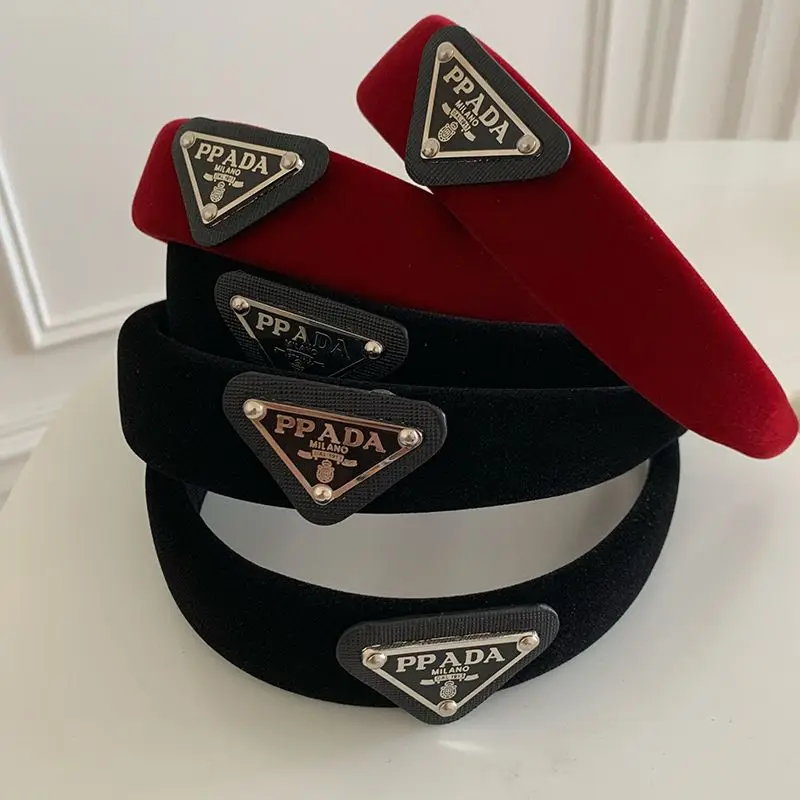 

New style autumn-winter elegant velvet hairpin hairband stylish and classic letter high crown wide-edge headband hair accessory