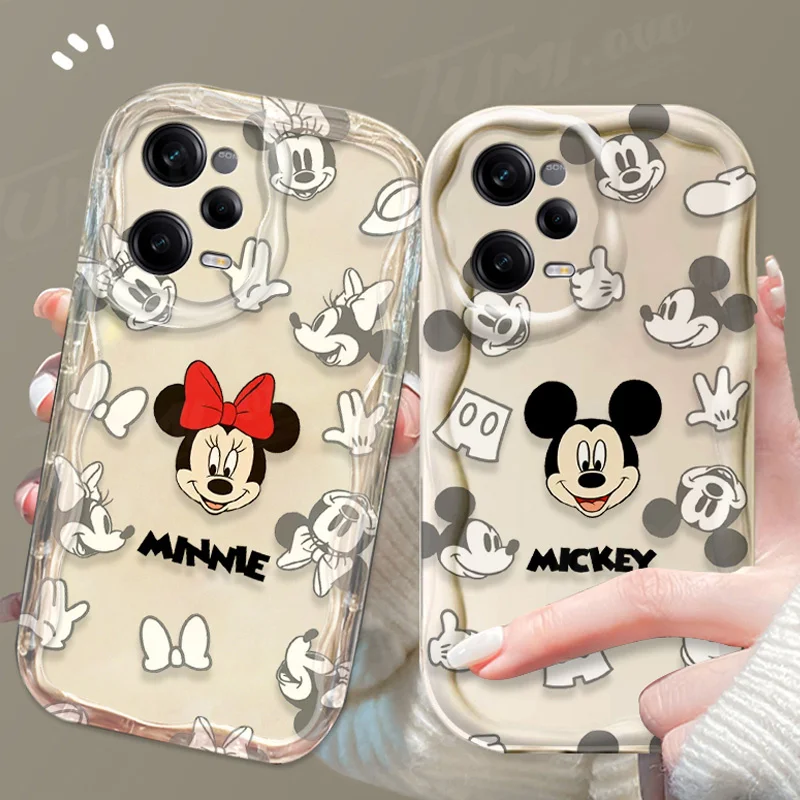 Disney Mickey Mouse 3D Wave Case For Xiaomi Redmi 12 12C 12R 11A 13C 10 10C 10X 9 Power 9A 9C 9T 8 K70E K70 K60 K50 Pro Cover