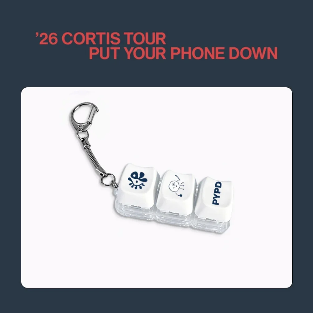 IDOL Cortis Ball 2026 Tour PYPD Acrylic Cartoon Keyboard Keycap Keychain Pendant Decompression Pendant Bag Accessories Fans Gift