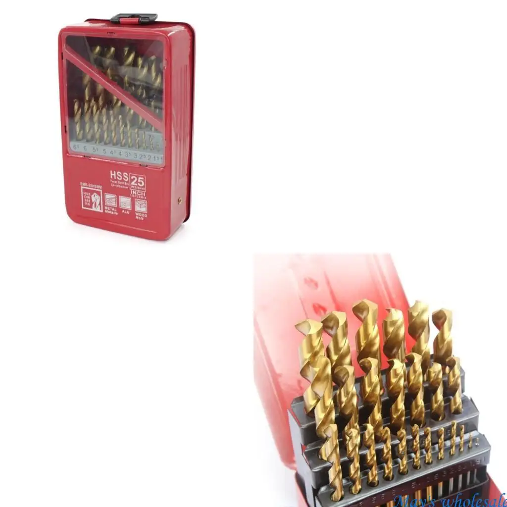 

Набор сверл для дерева, пластика, металла, меди, сверла, сверла HSS (25 шт.), 448A