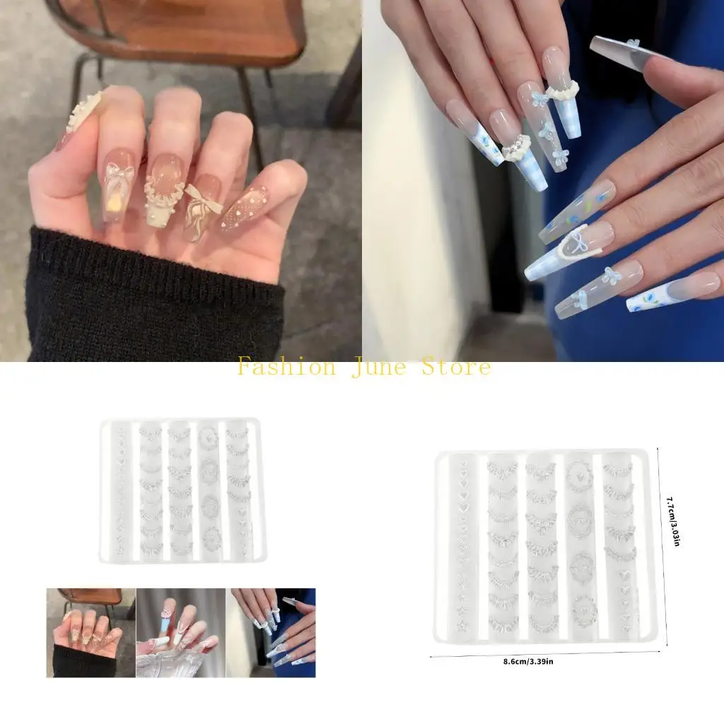 

N5KA Многоразовая тисненая силиконовая форма для дизайна ногтей и ремесленных украшений