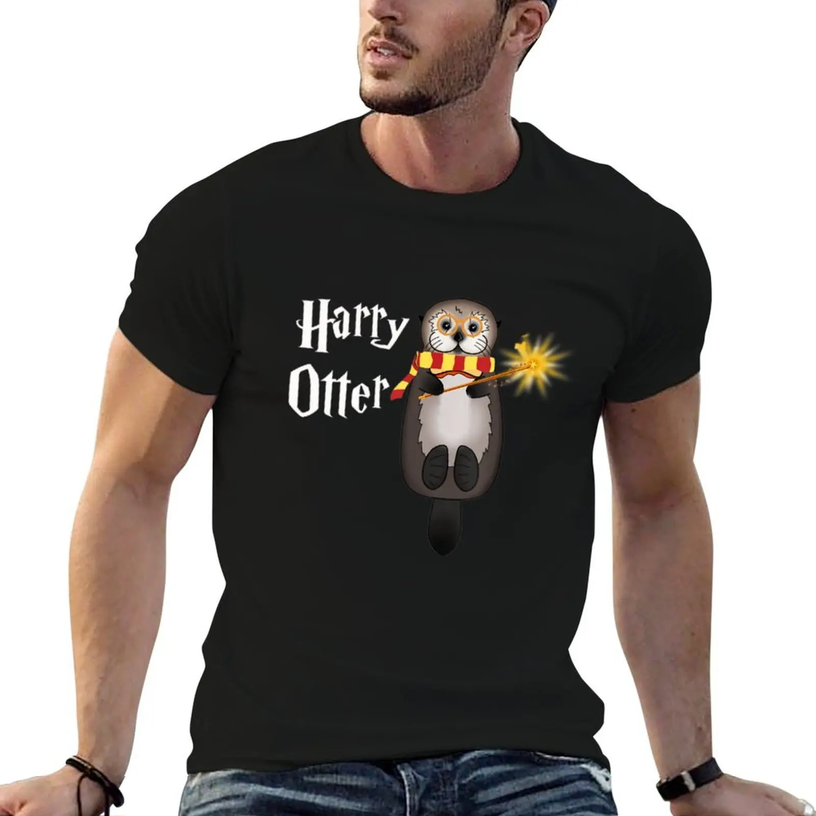 

Otter Magic Wizard Otter Harry T-Shirt man t shirts high quality luxury brand man t shirt summer T-Shirt