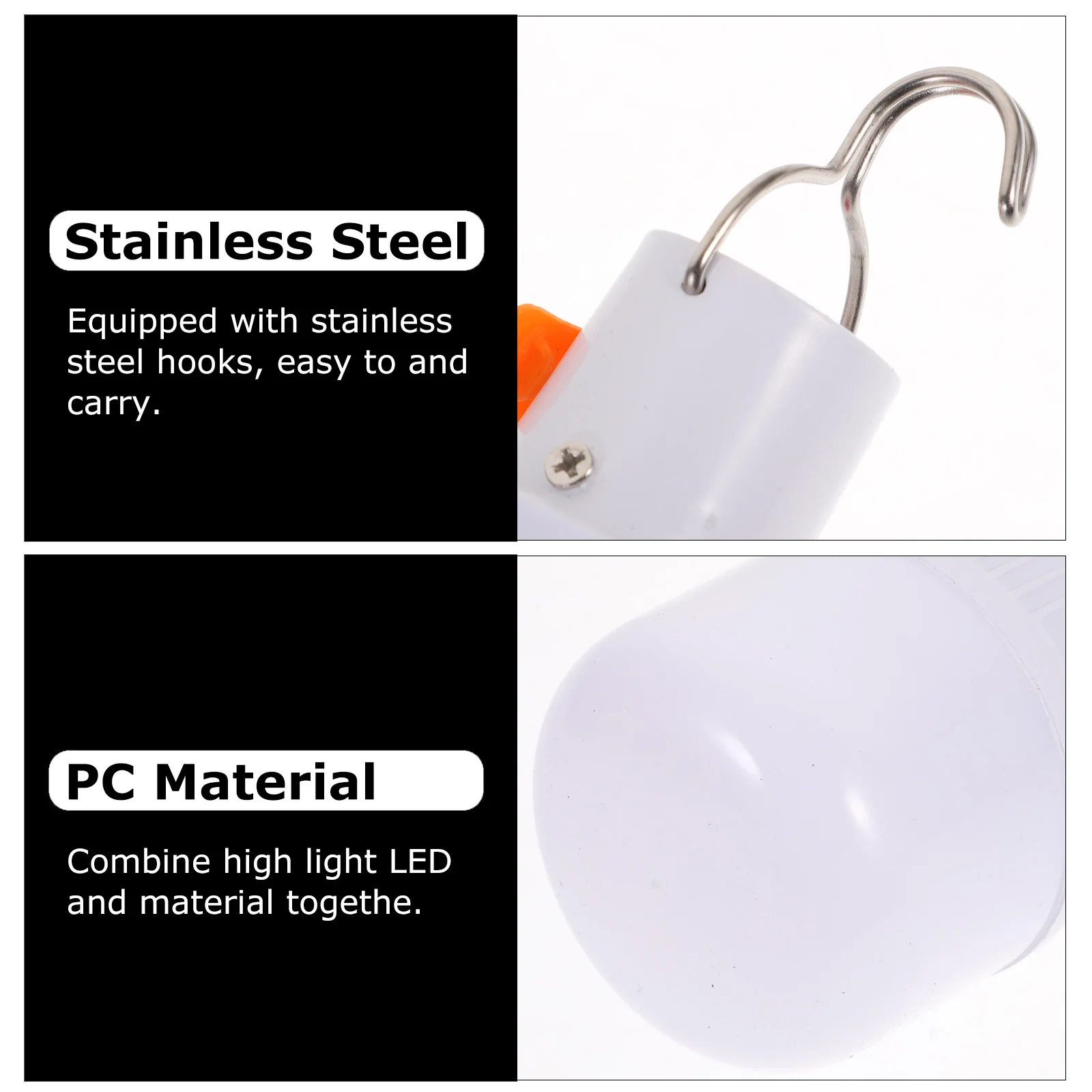 

USB Bulb Portable Outdoor Lamp Emergency Hook Camping Lights Hiking Lantern LED