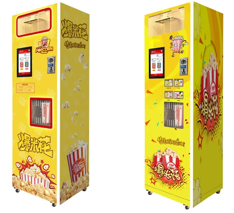 CE-zertifizierter Münz-Akzeptor Verkauf automatischer Popcorn-Verpackungsmaschine Mais Popcorn Maschinen industriell