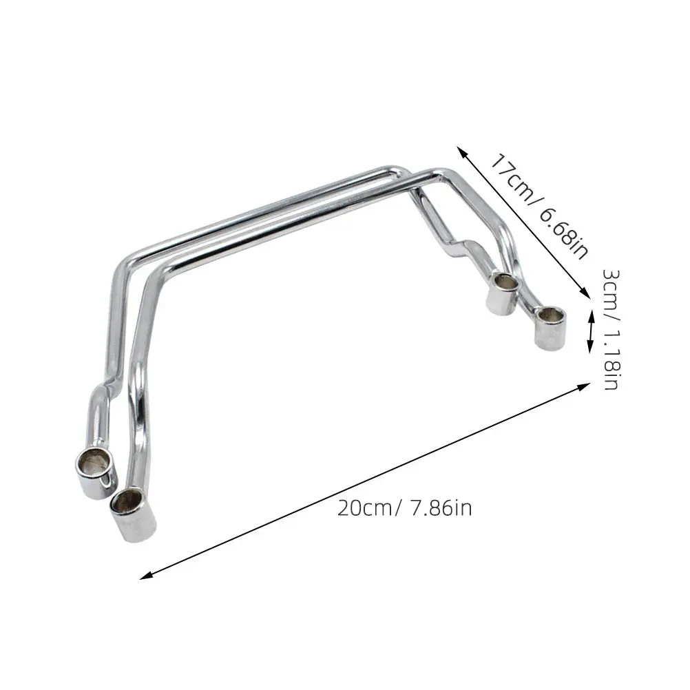 

Universal Motorcycle Saddlebag Support Brackets Silver for Side Bag Accessories Strong Durable Travel Gear