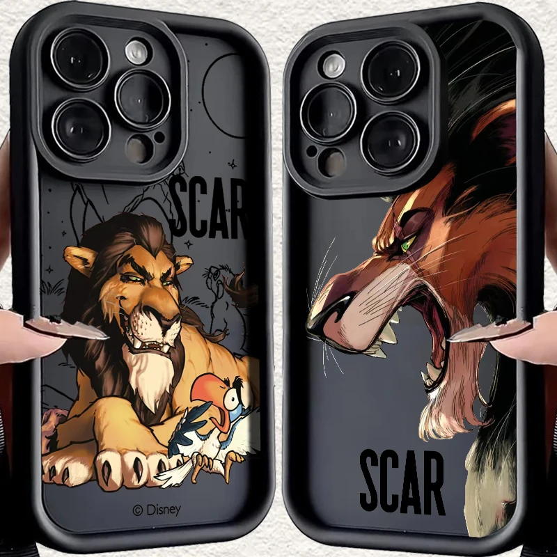 The Lion King Scar For Apple iPhone 15 14 13 12 11 Mini XS XR X 8 7 Pro Max Plus Pro Soft Eye Ladder Phone Case Shockproof TPU