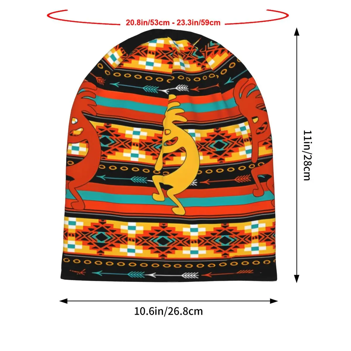 Kokopelli With American Pattern Unisex Bonnet Thin Hip Hop Hats Double Layer Hat Breathable Caps