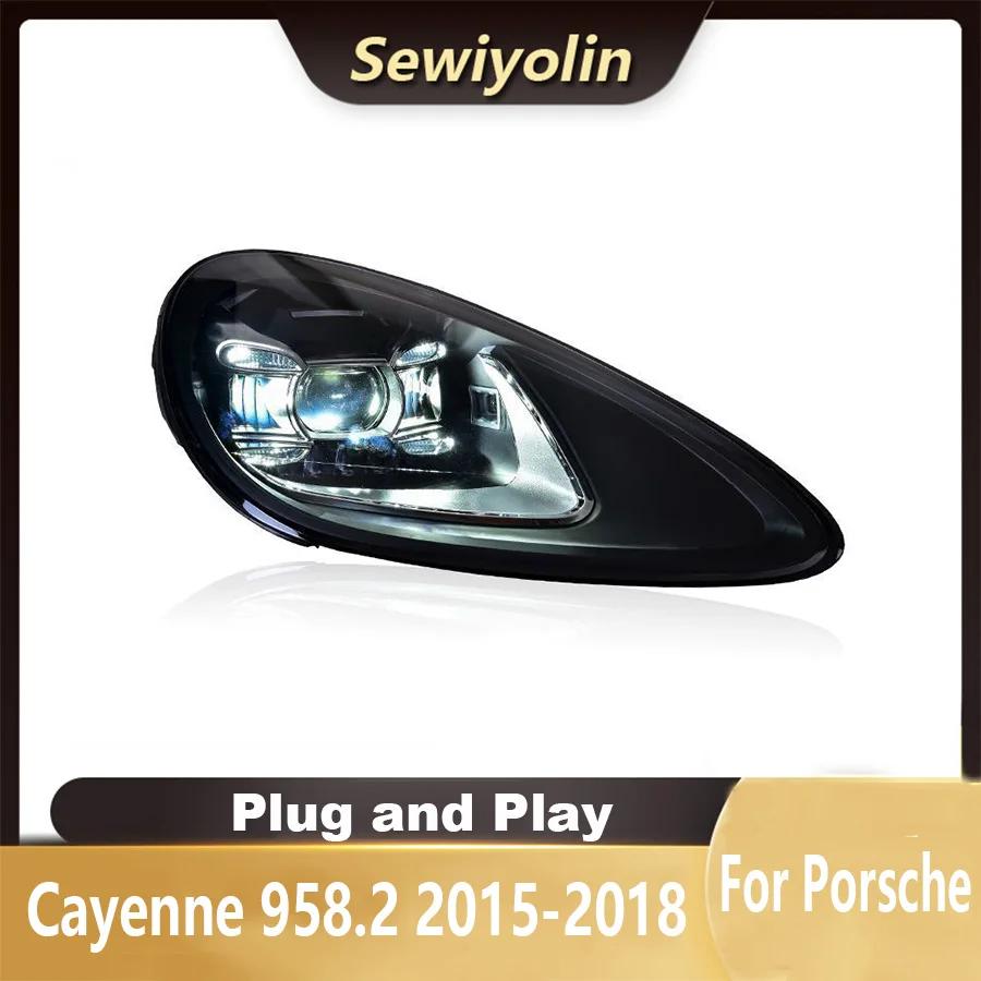 

Car LED Headlight For Porsche Cayenne 2015-2018 Upgrade 2019 Pdls Style Head Reverse Brake Fog Front lights DRL Plug and Play