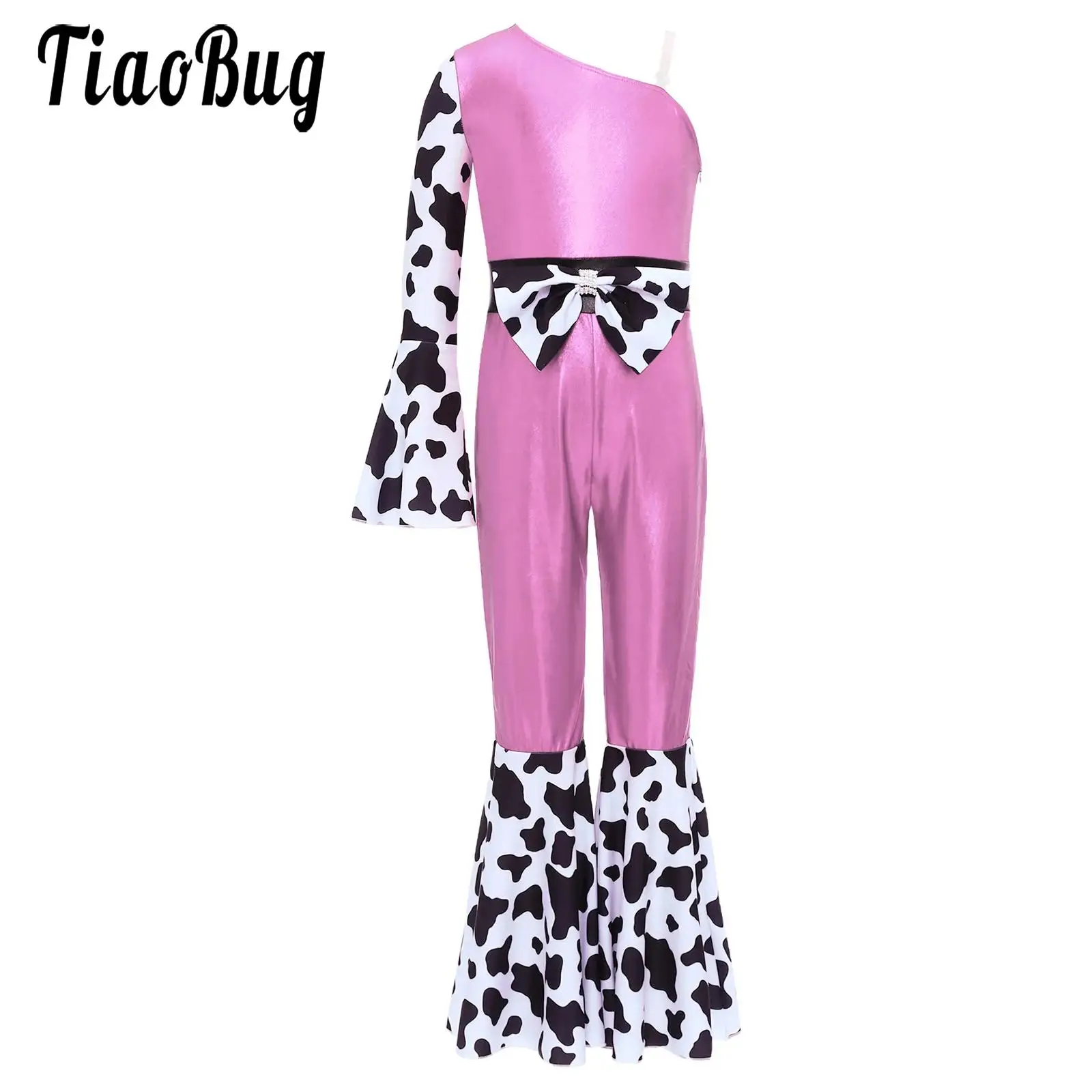 

Kid Girls Western Cowgirl Dress Up Costume Jazz Dance Rompers Long Bell Sleeve Flare Pants Party Jumpsuit Carnival Party Clothes