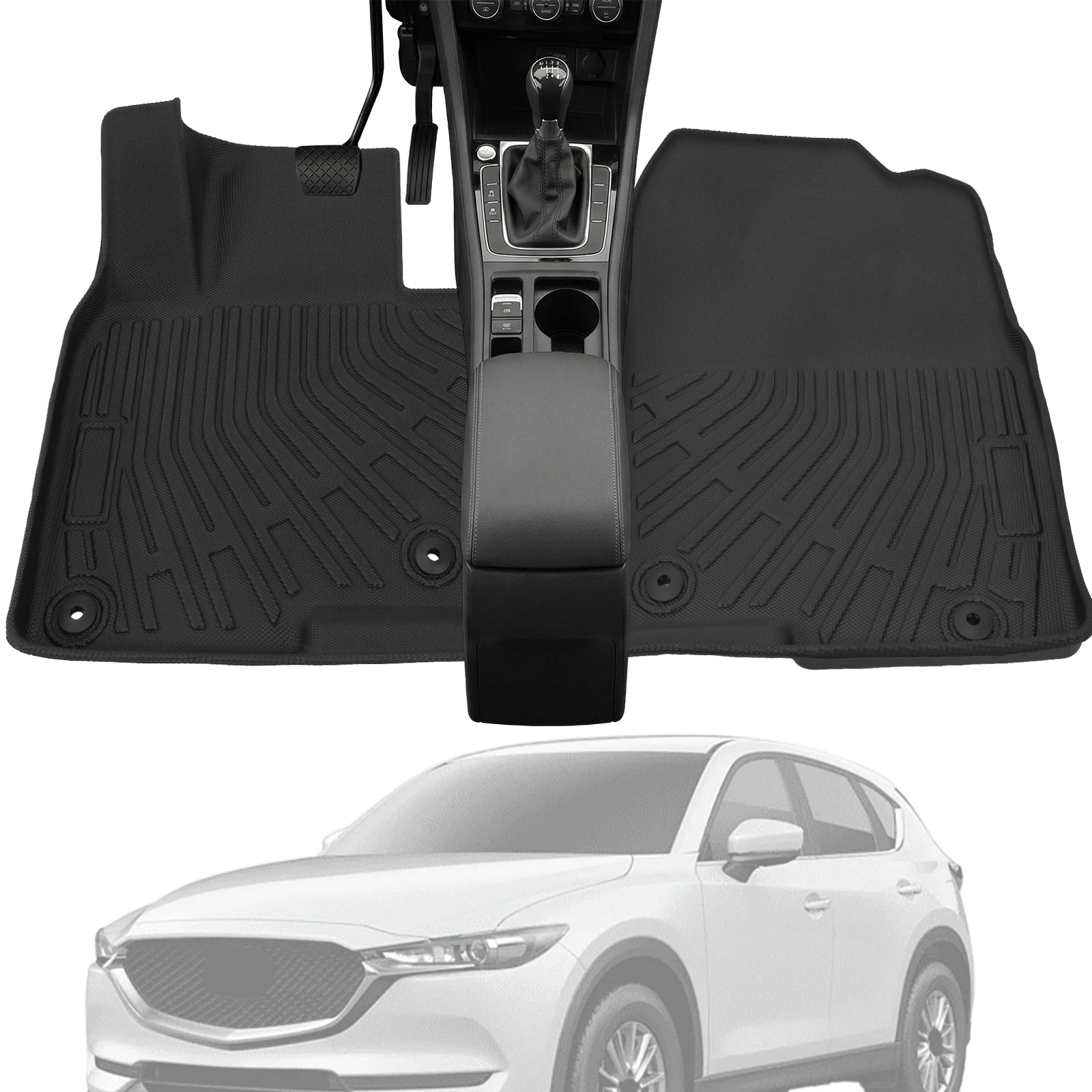 

Cargo Liner Seat Back Covers Protectors All Weather TPE Floor Mats Trunk Pad Backrest Liner for Mazda CX-5 2017-2025 Accessories