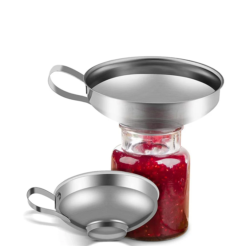 قمع ABWR-Canning، 4 عبوات من لوازم التعليب المصنوعة من الفولاذ المقاوم للصدأ، قمع المطبخ، قمع تعليب ميسون