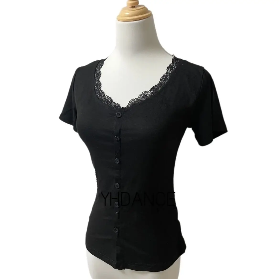 

Новинка 202, танцевальный топ, сексуальный топ с короткими рукавами, топ для похудения, тренировочный костюм для латинских танцев, чача, румба, танго, одежда для взрослых DQL11658