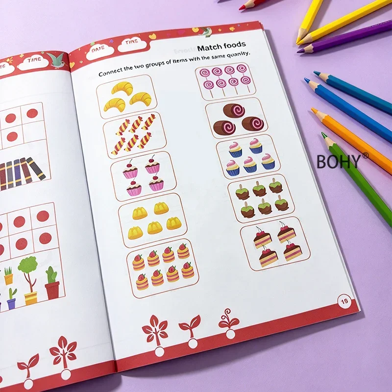 1 Children's Thinking Training Activity Book, Include Exercises Such As Numerical Exercises/finding Differences/ Shadow Matching