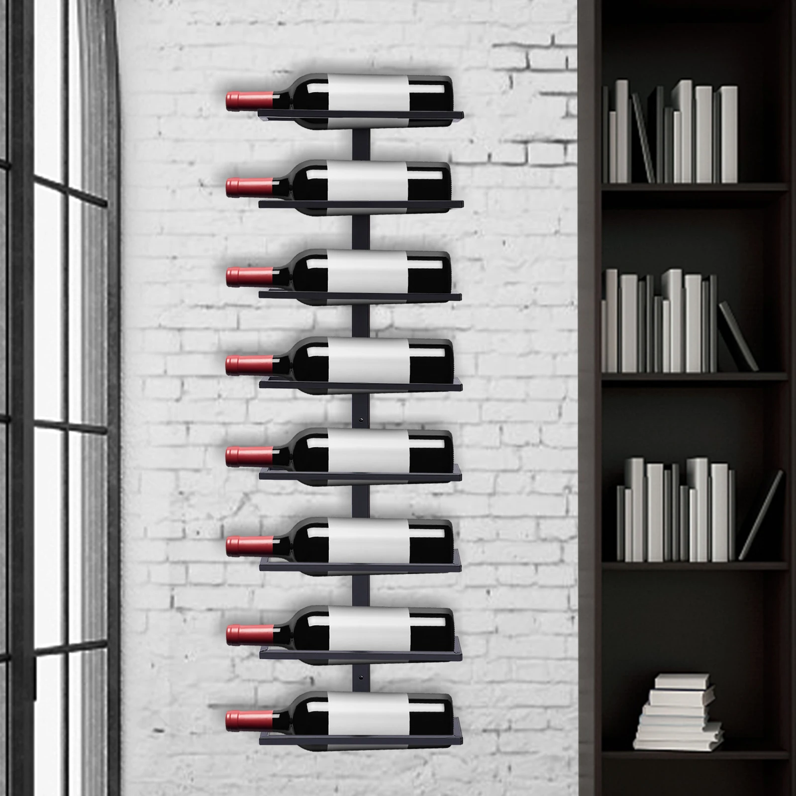 

8 Layers Black Wine Glass Rack 27*9*90cm Under Cabinet Wine Glass Holder Stainless Steel Shelf