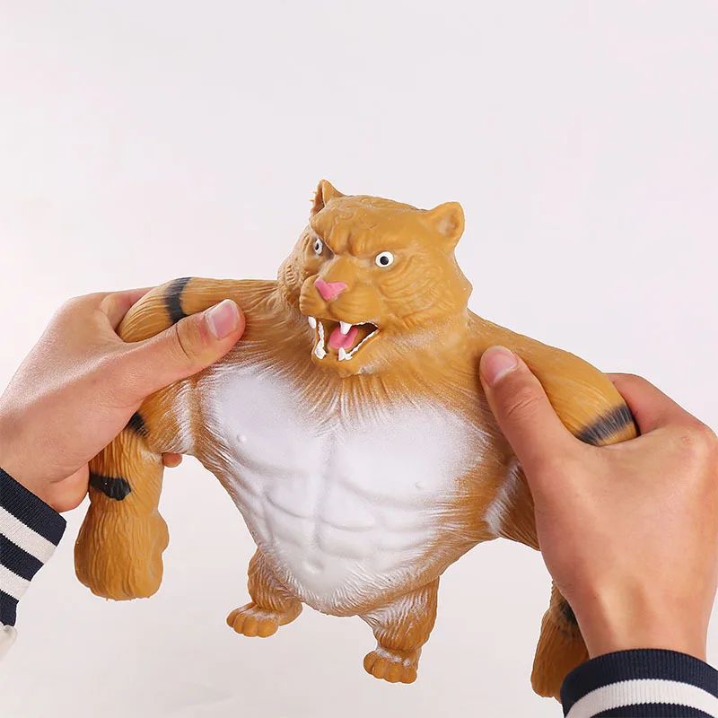 Anti-Stress Toy Big Tiger Soft Glue Toy Squeeze Fidget Toys Squishy Trick Stress Relief Play Pranks For Kids Adults Gift J191