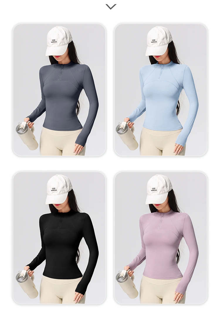 Langarm-Yoga-Trainings-T-Shirt für Damen, Reiten, Sport, Fitness, aktive Kleidung, Oberteil, bequemes, atmungsaktives Trainingsshirt – Detail 7