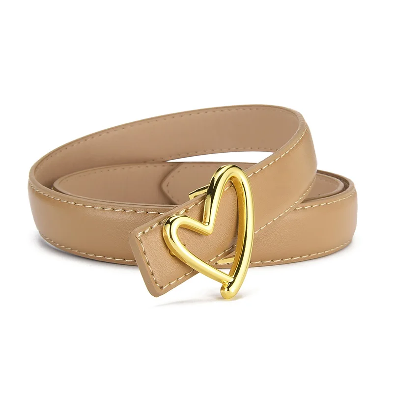 1 stücke frauen Gürtel Modische Herz-Förmigen Schnalle Gürtel High-End-PU Leder Dünnen Gürtel Casual Vielseitig trend Jeans Damen Gürtel – Detail 13