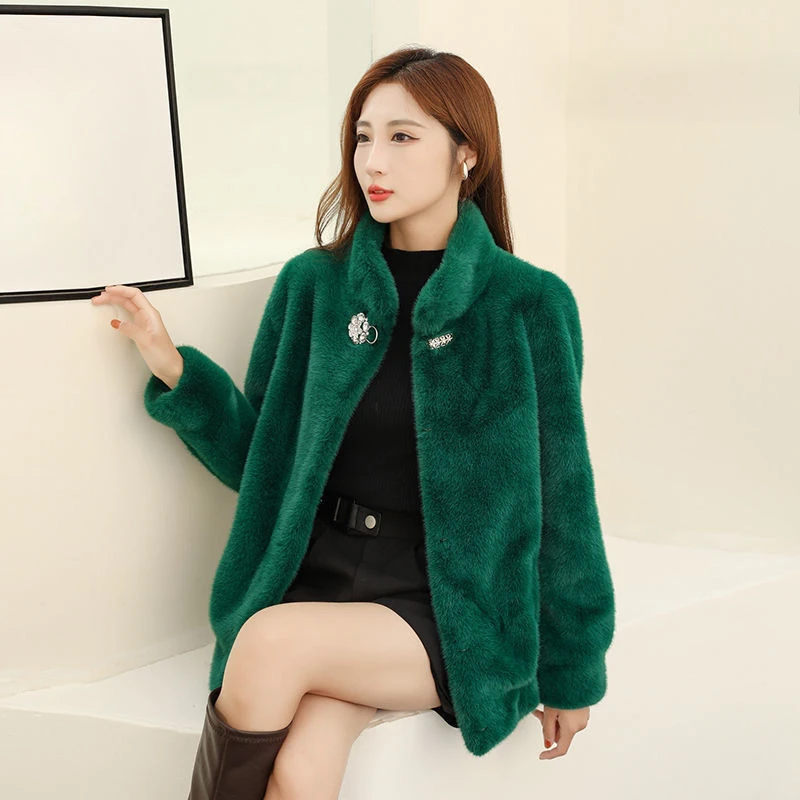 Faux Fur Coat Women New Mink Fur Jacket Female Autumn And Winter Thick Warm Fur Integrated Short Luxury High-end Clothing