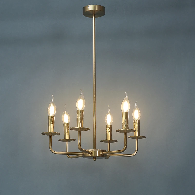 

Modern Simple Chandeliers American Iron Art Chandelier Lights Creative Dining Living Room Kitchen Lamp E14 Candle Light Fixtures