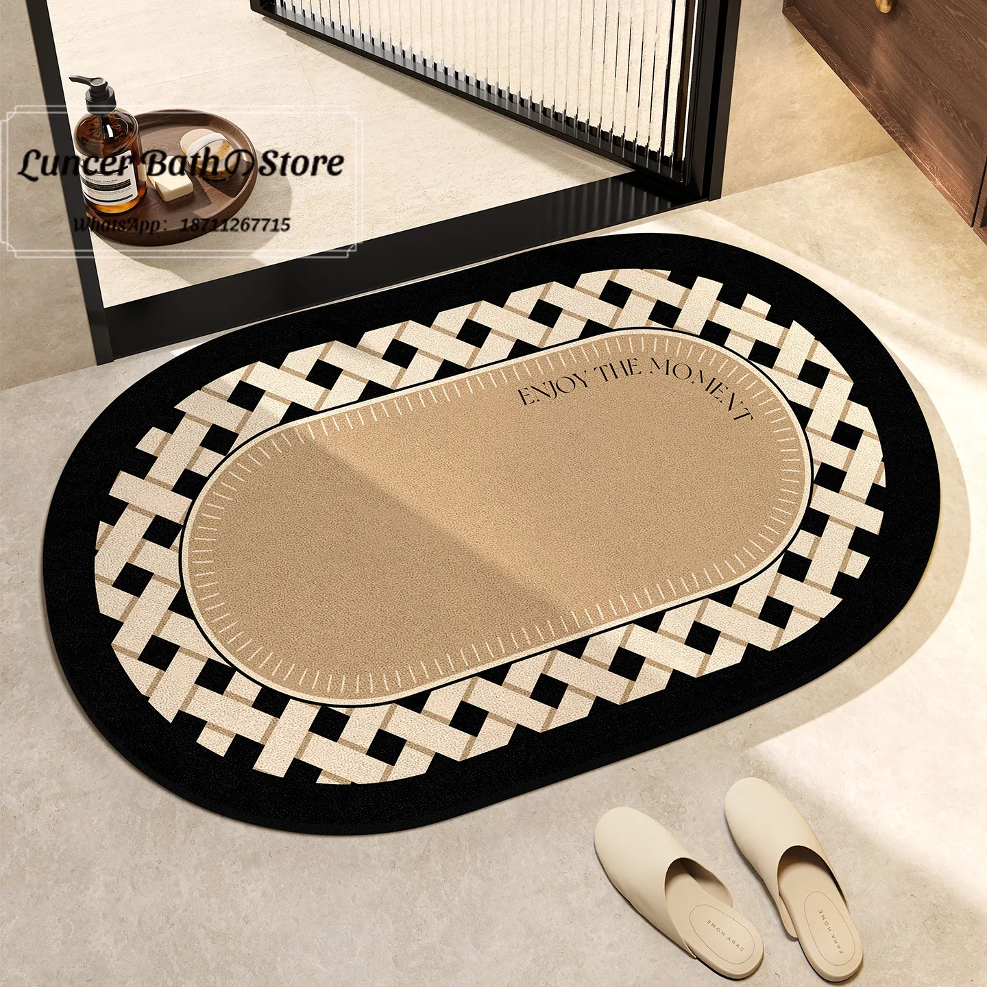 

Wabi Sansan bathroom floor mat soft diatom mud carpet bathroom door can be cut quick-drying absorbent non-slip mat