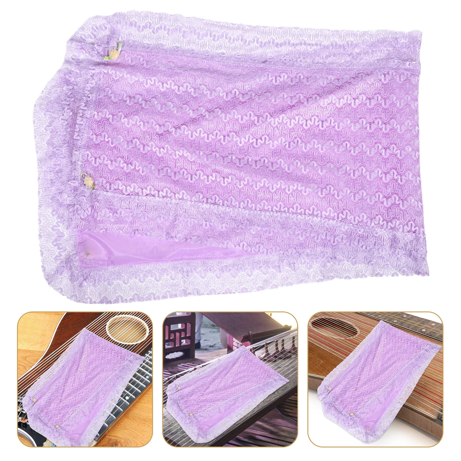 

Guzheng Cover Fabric Decorative Protective Covers Music Instrument Zither Lace Major