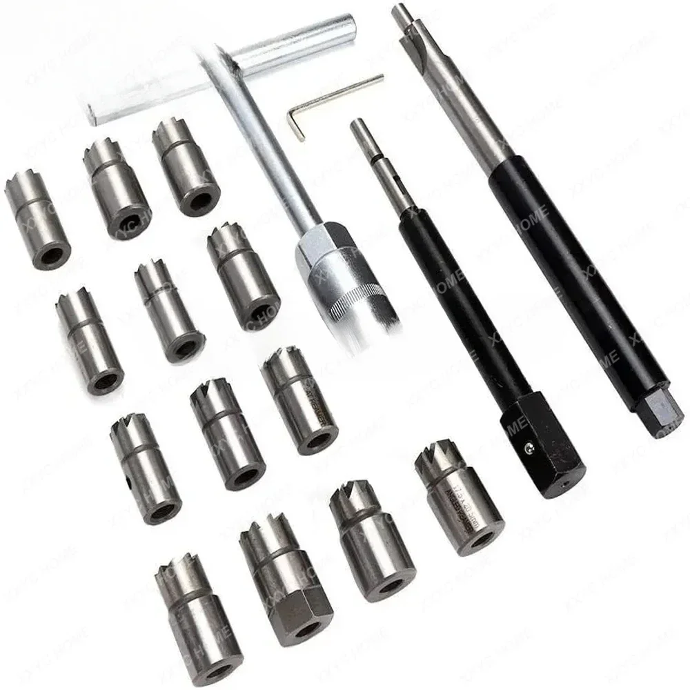 حاقن مزيل 17 قطعة مقعد حاقن ومنظف مزيل الكربون مقعد أدوات القاطع قاطعة المطحنة مجموعة أدوات السيارة العالمية