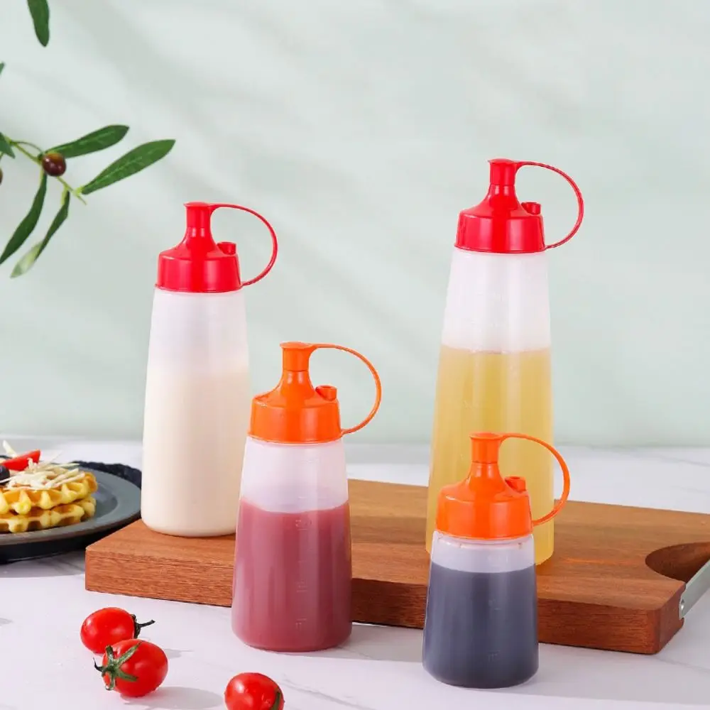 Plastic Condiment Squeeze Bottles Leak Proof With Scale Salad Sauce Bottles Thickened Olive Oil Storage Jar