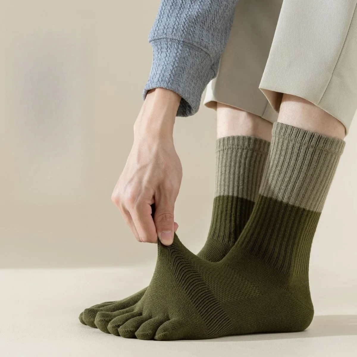 1/3 Pairs Cotton Toe Socks Men Women Antibacterial Crew Socks Breathable Sweat Absorbing Odor Control Five Finger Socks Sports