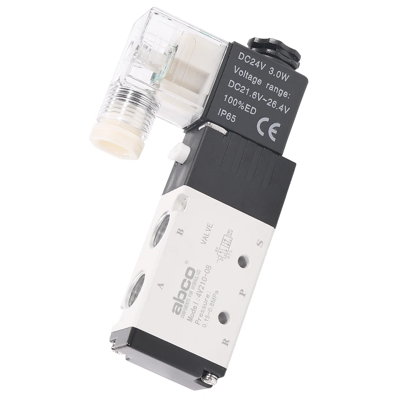 4V210-08 Solenoid Valve 4v310-10 Cylinder Reversing Valve Pneumatic Solenoid Control Valve AC220 air  DC24V