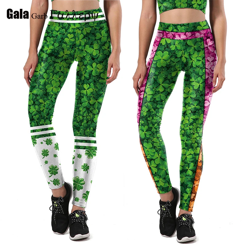 2026 New Summer Female St Patricks Day Irish Green Shamrock Legging For Women Fitness Push Up Elastic Waist Trousers yoga pants