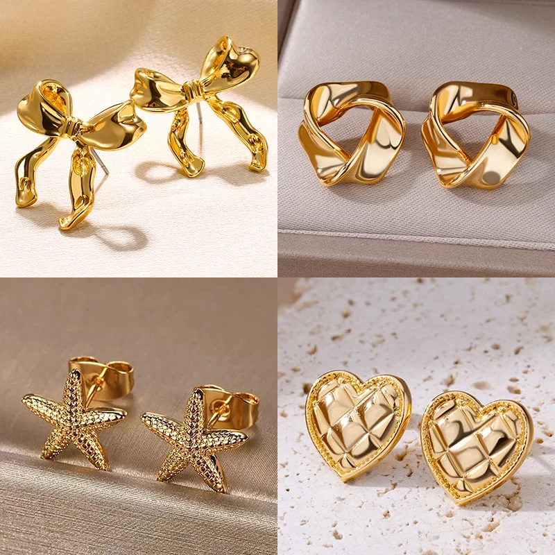 Klasyczne skręcone kolczyki sztyfty dla kobiet Vintage kolczyki ze stali nierdzewnej 2023 modne kobiece para estetyczna biżuteria aretes