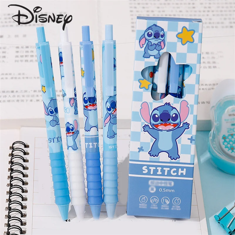4 قطعة/صندوق ديزني أنيمي غرزة هلام القلم Kawaii غرزة الأسود 0.5 مللي متر الصحافة القلم الكرتون طالب القرطاسية اللوازم المكتبية المدرسية الهدايا