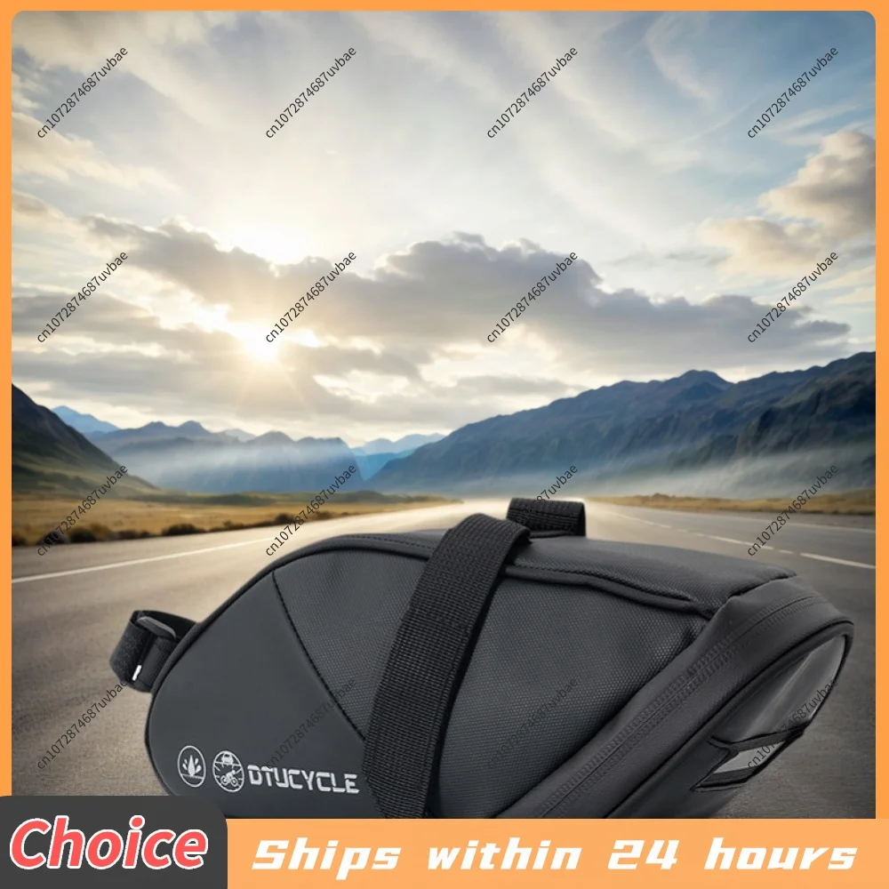 Bicycle Under Seat Bag Bike Strap- Saddle Bag Large Capacity Nylon Bike Bag with Reflective Strip for Mountain Road Bikes