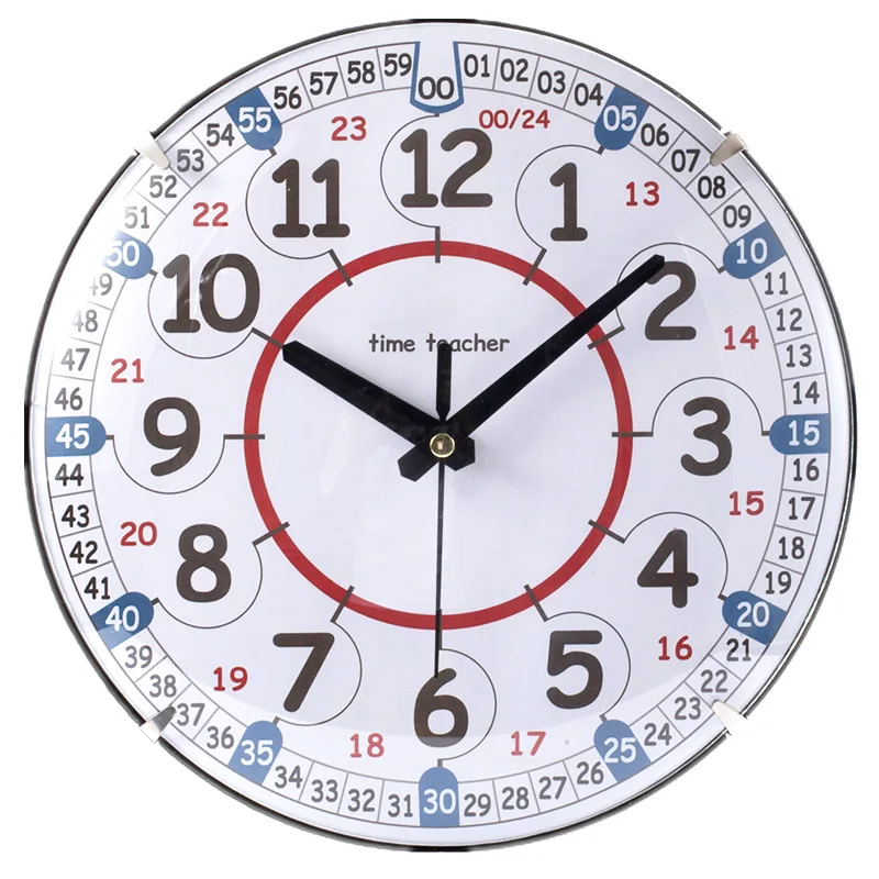 Children's early education, understanding of time wall clocks, creative circular silent clocks, cartoon simple clocks