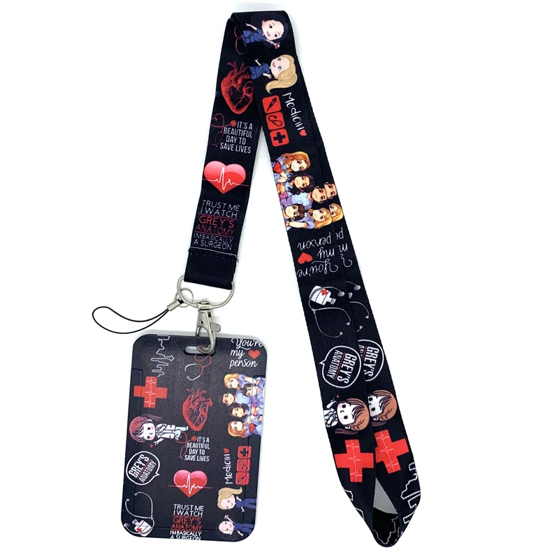 Grey's Anatomy TV Show Doctor Nurse Neck Strap Lanyards Keychain Holder ID Card Pass Badge Hang Rope Lariat Lanyard Gifts