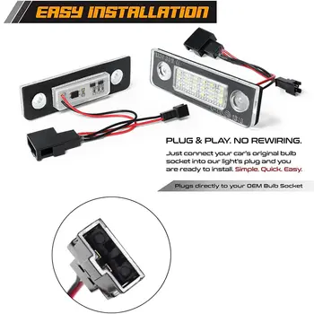 適用於斯柯達明銳 MK2 1Z 2003-2019 改款車型和 Rommester 5J 2006-2010 的 2 個 Canbus LED 車牌燈,OEM 編號:1Z0943021 10 最佳銷售 2006年式Skoda明銳 - №10