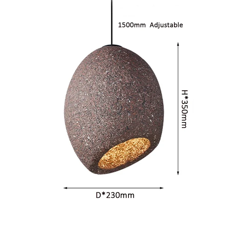 Lámpara colgante de mesita de noche Led, barra nórdica, estudio, cafetería, hogar, sala de estar, comedor, dormitorio, japonés, Wabi, Lab, gris oscuro