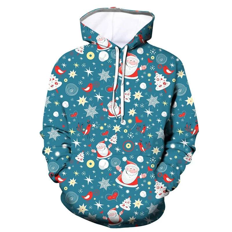 

Fashion Men's Fashion 3d Christmas Digital Printing Pullover Sweater Casual Couple's Sweater Oversized Hooded