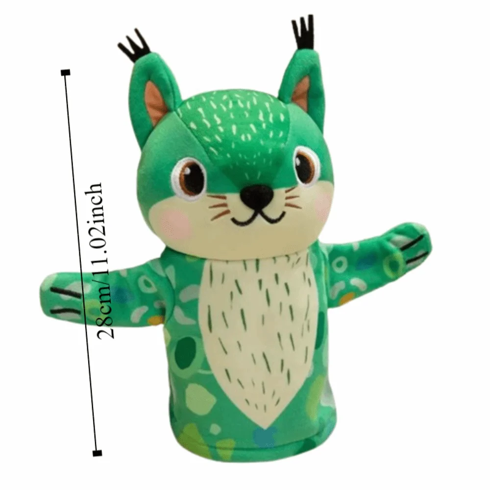 Squirrel Animal Hand Puppet Storytelling Movable Mouth Stuffed Squirrel Toys Soft Early Education Hand Finger Story Puppet