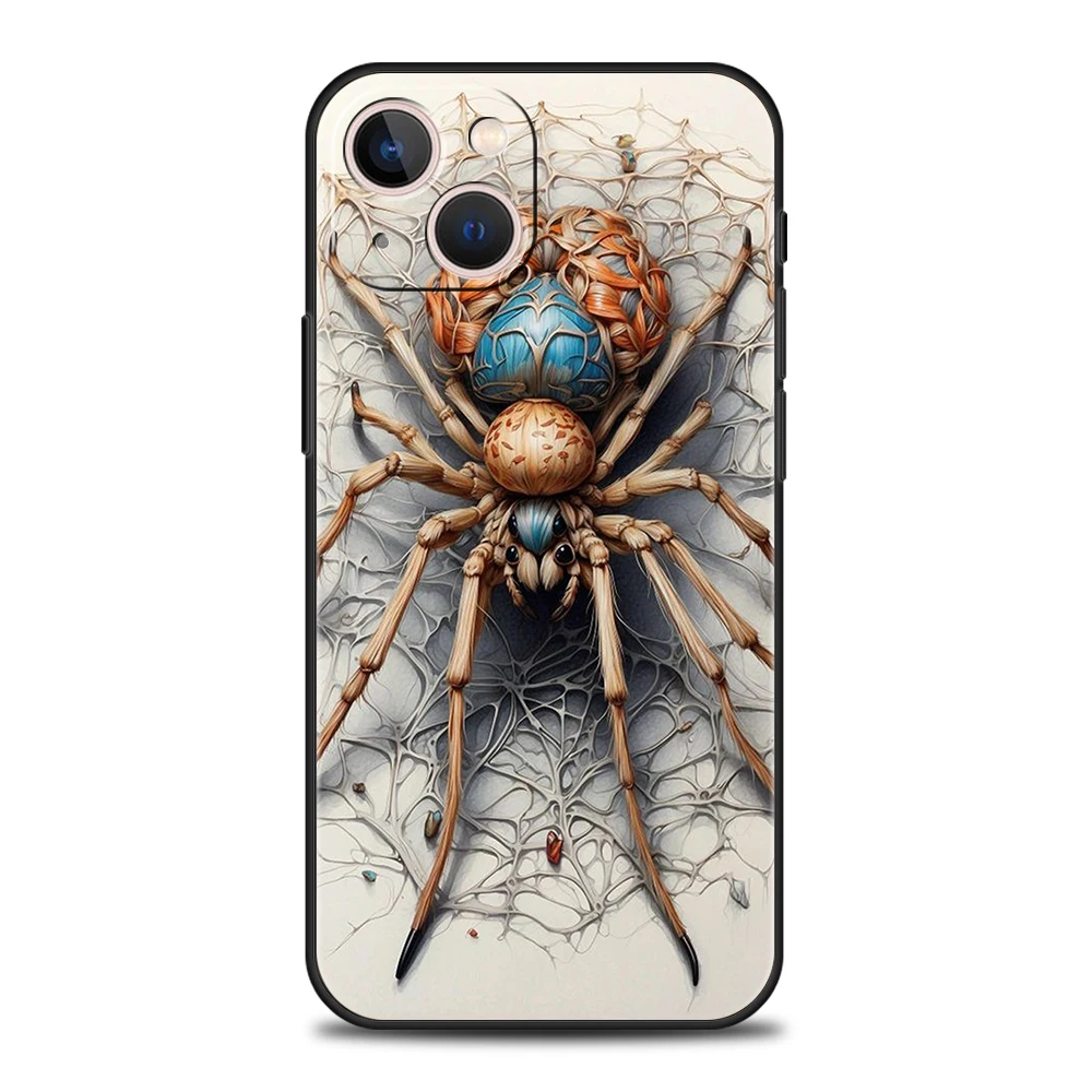 Cartoon Spider Phone Case for iPhone 16 15 14 13 12 Pro Max 11 Pro Max 7 8 Plus XS XR Max Shockproof Soft Shell Fundas Capas