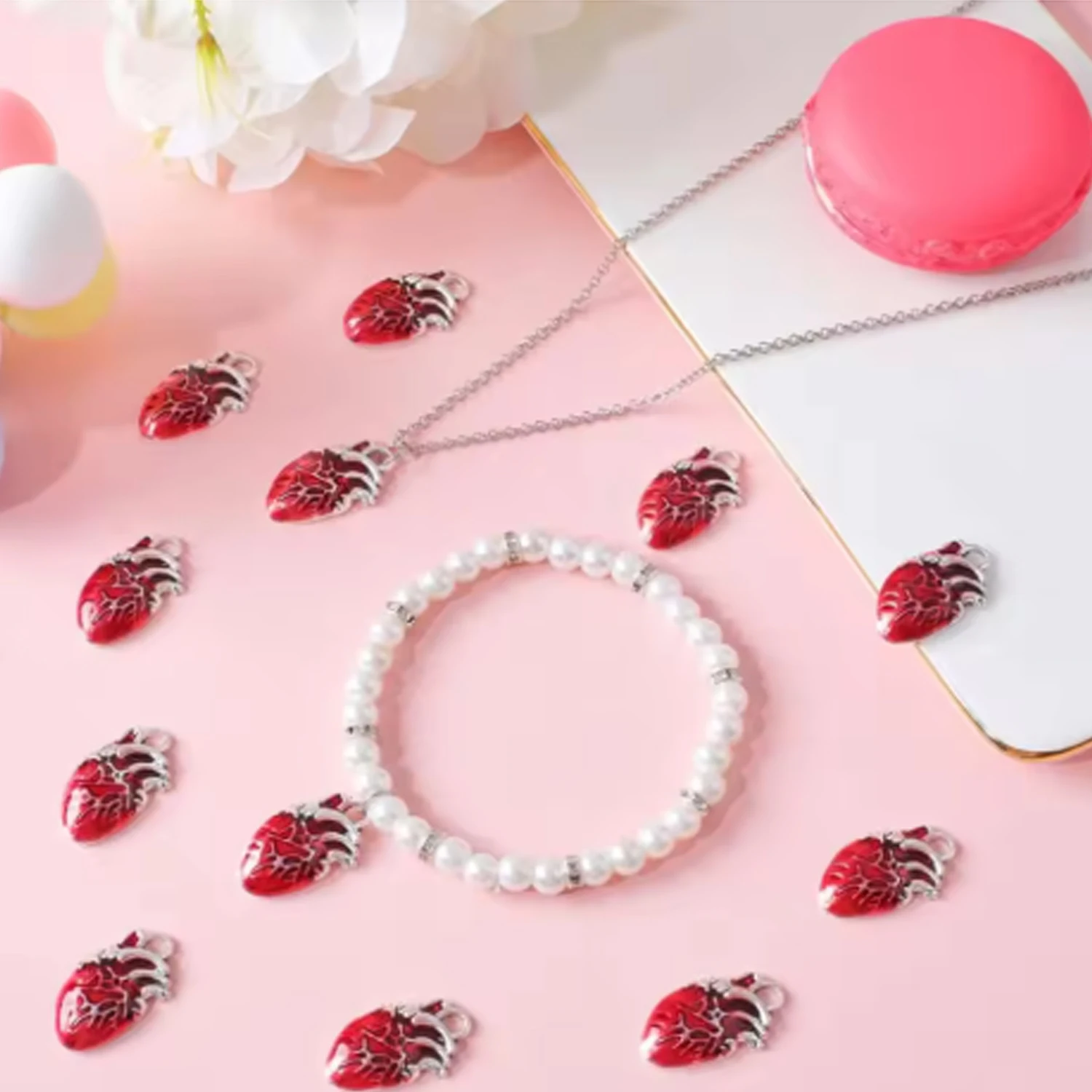 5/10 قطعة 16*25 مللي متر القوطية الإنسان الجهاز القلب سحر سبائك المعلقات ل سوار ذاتي الصنع قلادة أقراط صنع المجوهرات اكسسوارات