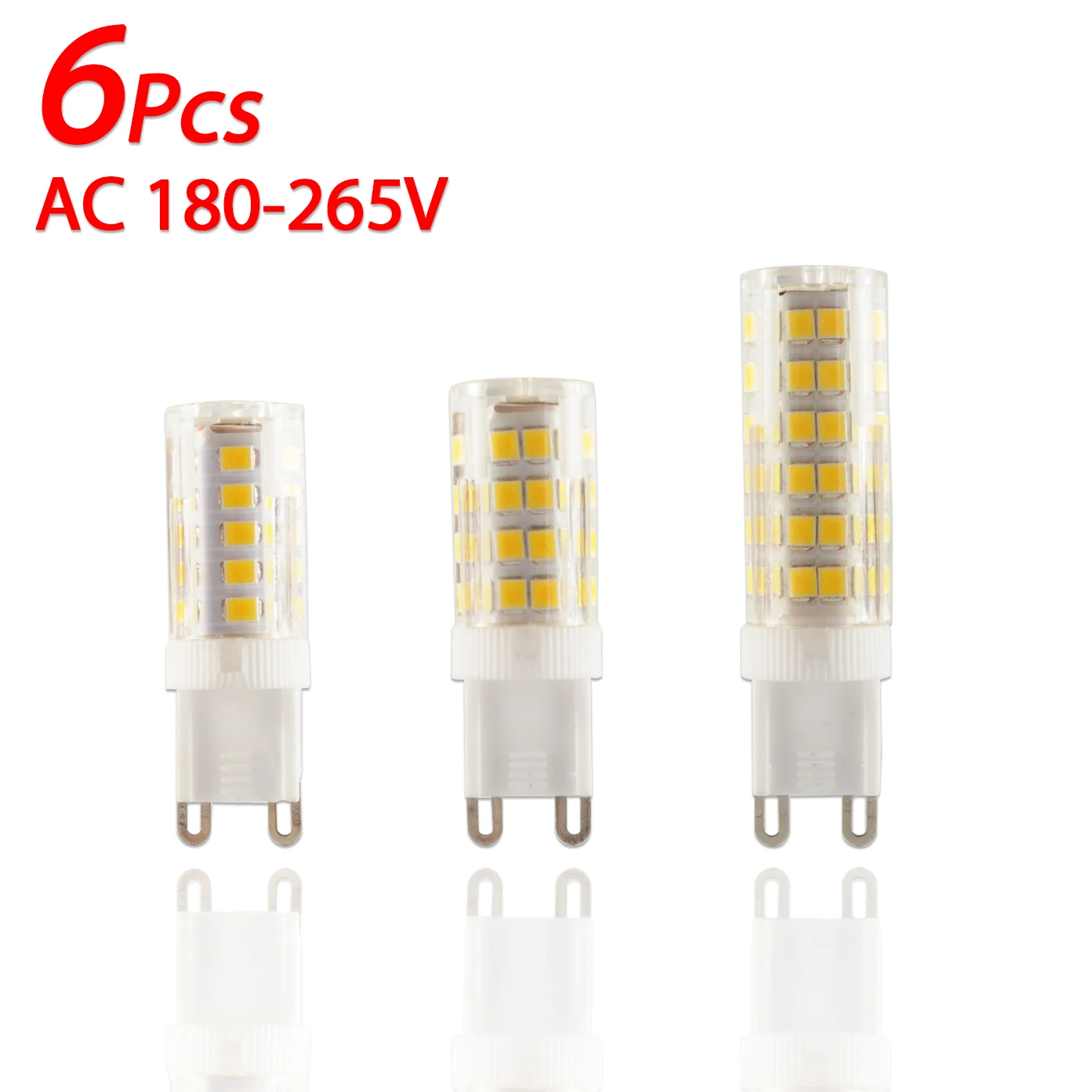 

6pcs LED Lamp G9 Led Bulb AC180-265V 3W 5W 7W Ceramic SMD LED G9 Replace Halogen Light Chandelier
