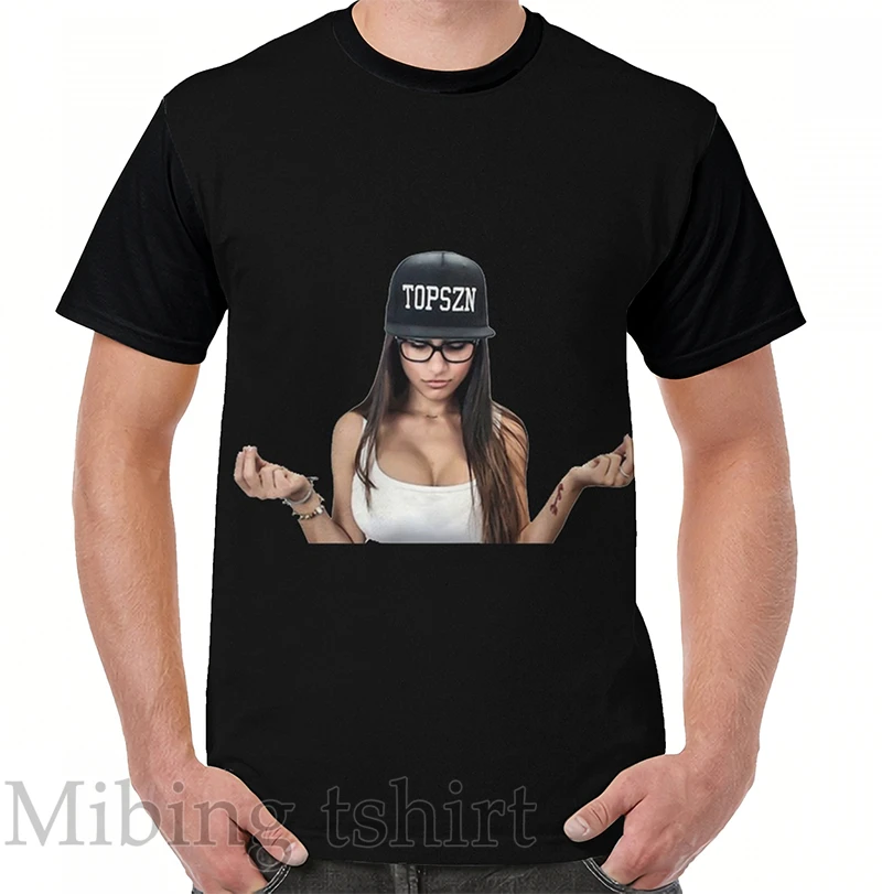 Funny print men t shirt women Tops tee mia khalifa sexy Graphic T-Shirt O-neck Short Sleeve Casual tshirts