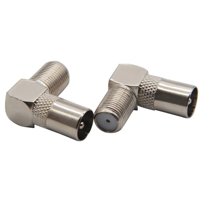 1PCS F-Type Female Aluminium Alloy 90 Degree Right Angle TV Aerial Antenna Plug Connector Adapter Plug to Socket Coax Cables