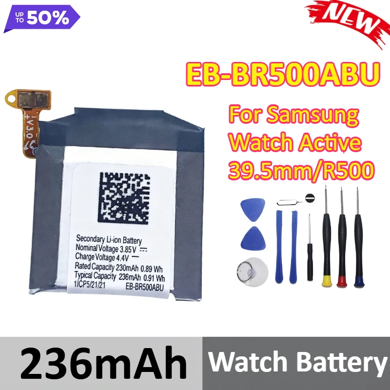 

EB-BR500ABU 236mAh Watch Battery For Samsung Watch Active 39.5mm R500 + Tools