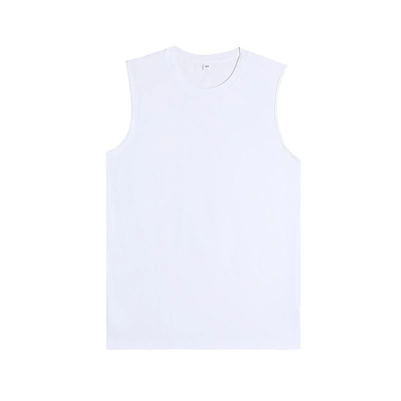 Tank Tops O-Neck Sleeveless Vest Male Elastic Cotton Fitness Vests Man Solid Color Tee Shirts