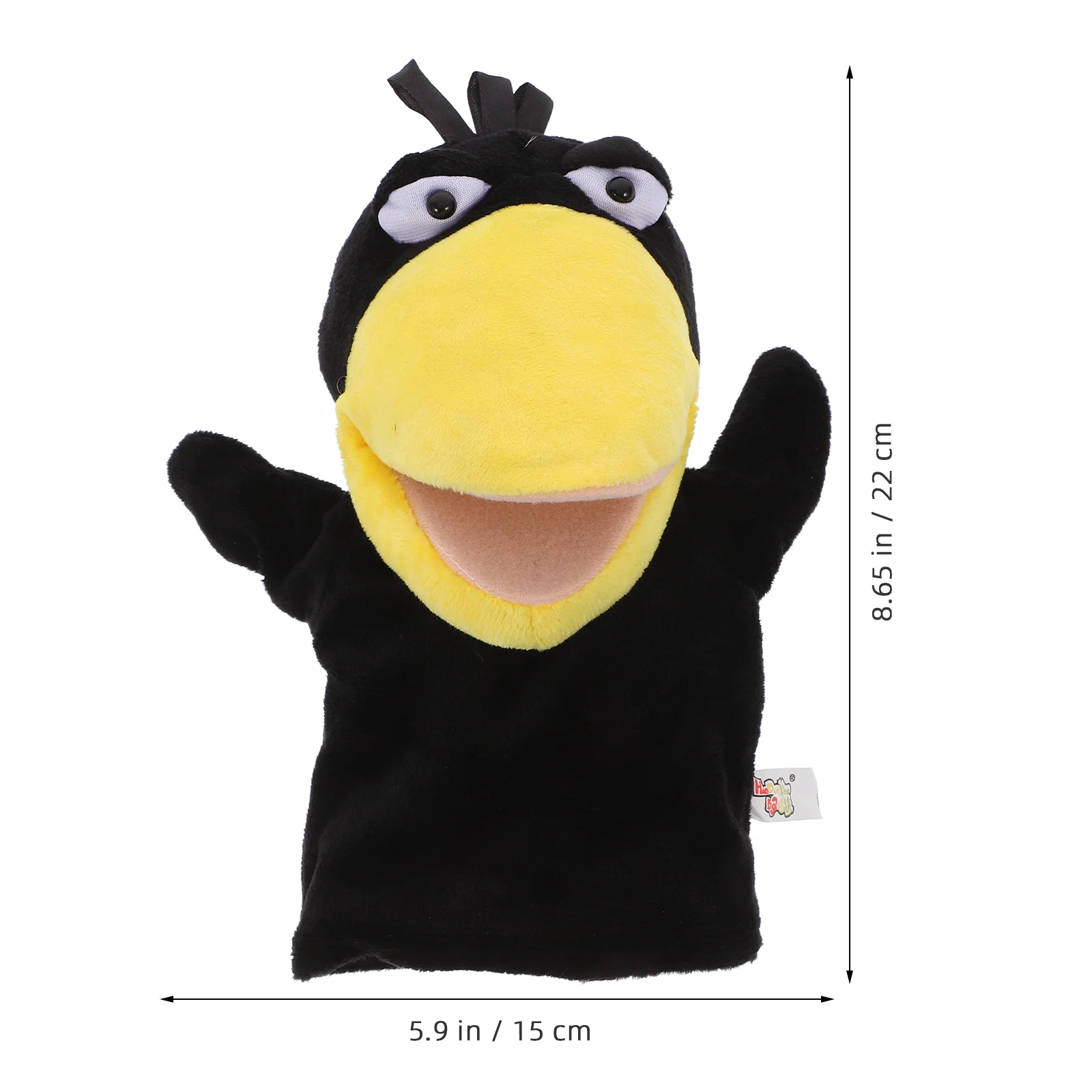 Toddler Toys Crow Hand Puppet Plush Animal Finger Animals Dolls for Kids Cartoon Head Puppets Black Interactive Parent-child